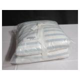 King / Cal King 100% French Linen Duvet Cover BOKSER HOME Color Cream & Wave Stripe