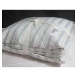 King / Cal King 100% French Linen Duvet Cover BOKSER HOME Color Cream & Wave Stripe