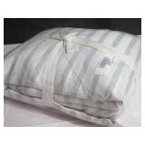 King / Cal King 100% French Linen Duvet Cover BOKSER HOME Color Cream & Wave Stripe