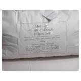 2 Pack King Medium White Duck Feather & Down Bed Pillow BOKSER HOME
