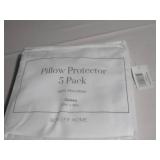 5 Pack Zip Pillow Protector, 100% Cotton Queen White