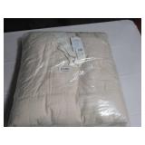 King/Cal King Color Putty Heather French Linen Box Stitch Quilt | BOKSER HOME