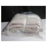King/Cal King Color Putty Heather French Linen Box Stitch Quilt BOKSER HOME