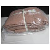 Full/Queen Color Clay French Linen Box Stitch Quilt BOKSER HOME