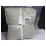 King/California King Color Matcha French Linen Channel Stitch Quilt & Sham Set | BOKSER HOME