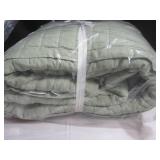 King/California King Color Matcha French Linen Channel Stitch Quilt & Sham Set | BOKSER HOME