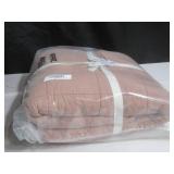 Size Full/Queen Color Clay French Linen Box Stitch Quilt | BOKSER HOME