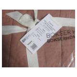 Size Full/Queen Color Clay French Linen Box Stitch Quilt | BOKSER HOME
