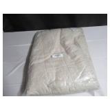 Size Full/Queen Color Putty Heather French Linen Box Stitch Quilt | BOKSER HOME