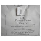 King 2 Pack Soft White Duck Feather & Down Bed Pillow | BOKSER HOME