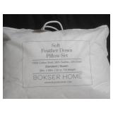 Size Standard 2 Pack Soft White Duck Feather & Down Bed Pillow  BOKSER HOME