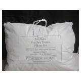 2 Pack Size Standard  Medium White Duck Feather & Down Bed Pillow | BOKSER HOME
