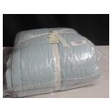 Size Full/Queen Color Wave French Linen Channel Stitch Quilt & Sham Set BOKSER HOME