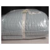 Size Full/Queen Color Wave French Linen Channel Stitch Quilt & Sham Set BOKSER HOME