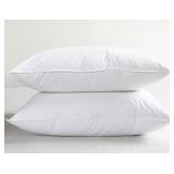 2 Pack King  Firm White Duck Feather & Down Bed Pillow BOKSER HOME