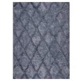 StyleWell Valencia 6 ft. x 9 ft. Blue Trellis Shag Area Rug Customer Returns See Pictures