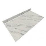 4 ft. L x 25 in. D Engineered Composite Countertop in Calcutta Blanc with Satin Finish      Customer Returns See Pictures