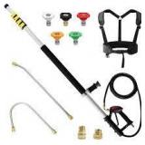 Angel Sar 24 ft. Aluminum Telescoping Pressure Washer Wand, Gutter Cleaner Attachment with 5 Spray Nozzle Tips   Customer Returns See Pictures