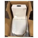 Eridanus Reno 1-Piece 1.1/1.6 GPF Siphon Dual Flush Elongated ADA Chair Height Toilet in Crisp White, Seat Included   Customer Returns See Pictures