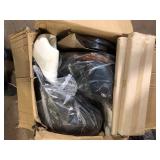 Lazzara Toulon 28 in. Burnished Oak Finish Wood Swivel Pub Height Chair with Dark Brown Faux Leather Seat (Set of 2)  Customer Returns See Pictures