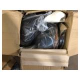 Lazzara Toulon 28 in. Burnished Oak Finish Wood Swivel Pub Height Chair with Dark Brown Faux Leather Seat (Set of 2)  Customer Returns See Pictures