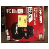 Husky 3 Gal. 120 PSI Portable Electric Oil-Free Light Duty Pancake Air Compressor with Fold Down Handle and 1-Quick Coupler     Customer Returns See Pictures