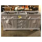 Home Decorators Collection Fremont 72 in. Double Sink Freestanding Grey Bath Vanity Granite Top Not Included Damaged  Customer Returns See Pictures