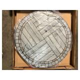 StyleWell 27 in. Brown Round Metal Outdoor Side Table with Grouted Porcelain Top  Customer Returns See Pictures
