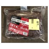 Everbilt 12 ft. x 16 ft. Brown and Silver Heavy Duty Tarp  Customer Returns See Pictures