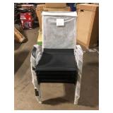 Lot of 5 - Carnegy Avenue Brazos 21.25 in. Black Metal Frame Outdoor Stack Chair with Flex Comfort Material and Metal Frame Customer Returns See Pictures