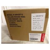12 Universal 1in White Round Ring Binders