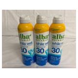 3 Bottles of Alba Botanica While Wet 30 SPF Suncreen