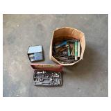 Box of Large Drill Bits & Sockets
