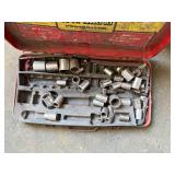 Box of Large Drill Bits & Sockets