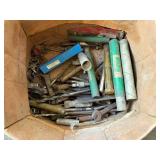 Box of Large Drill Bits & Sockets