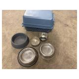 Small Dog/cat Kennel & Dishes