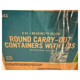 250ct 8"Round Carry out Containers with Lids
