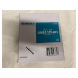 4x 500 Plastic Black Jumbo Straws-Unwrapped 7.75"