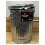 Behrens 20 gal Silver Galvanized Steel Garbage Can Lid Included Animal Proof/Animal Resistant (dented)