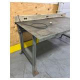 Metal Work Table with Power Strip