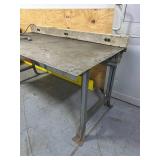 Metal Work Table with Power Strip