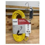Prime Wire & Cable TL010625 25 ft. 16 - 03 - 15 SJT Metal Guard Work Light Cord Yellow & Outlet (09252514.64)
