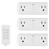 Commercial-Electric Wireless Remote Control Outlet, 2-Outlet Wall Adapter, White, 3-Pack (0925251.90)