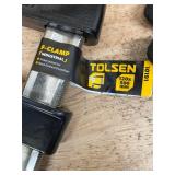 Tolsen 4 3/4x 20 F Clamp Nickel Plated Bar, Black Finished Thread Bar, Two-Component Plastic Handle 10191 (09252511.55)