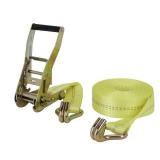 Ultra-Tow 2in. x 27ft. Ratchet Tie-Down Strap with Double J-Hooks, 3333-lb. Working Load, 10,000-lb. Capacity, High-Visibility Yellow Polyester