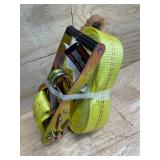 Ultra-Tow 2in. x 27ft. Ratchet Tie-Down Strap with Double J-Hooks, 3333-lb. Working Load, 10,000-lb. Capacity, High-Visibility Yellow Polyester