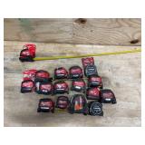 Milwaukee - Lot of 14 - Various Non Working Measuring Tapes