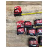 Milwaukee - Lot of 14 - Various Non Working Measuring Tapes