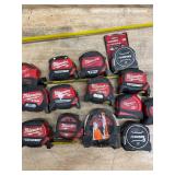 Milwaukee - Lot of 14 - Various Non Working Measuring Tapes