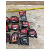 Milwaukee - Lot of 14 - Various Non Working Measuring Tapes